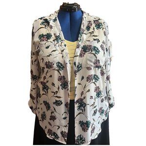 Ann Taylor Floral Long Sleeve Button Front Shirt- Womens XL